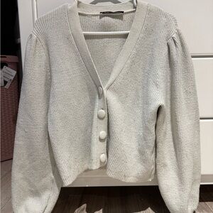 Zara Cream Button-Up Cardigan